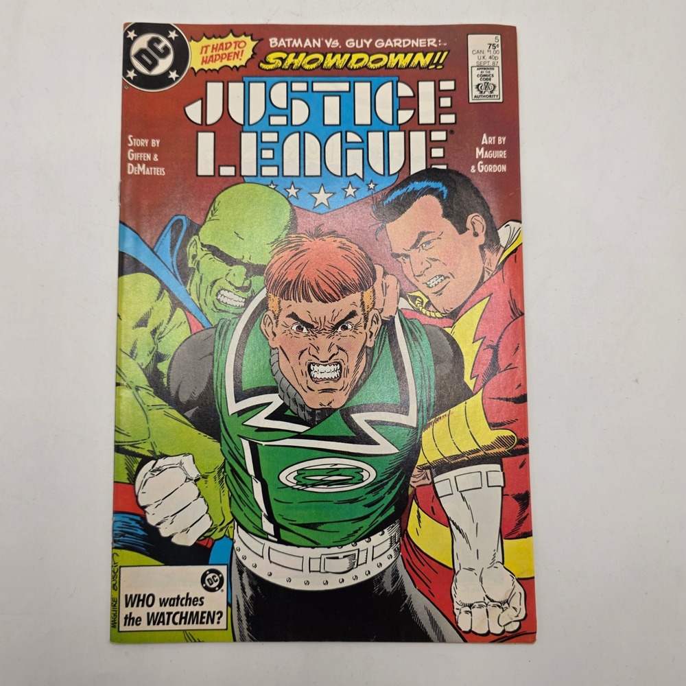 DC Comics‎ Justice League 5 Batman Guy Gardner Showdown 1987 Copper Age Vintage